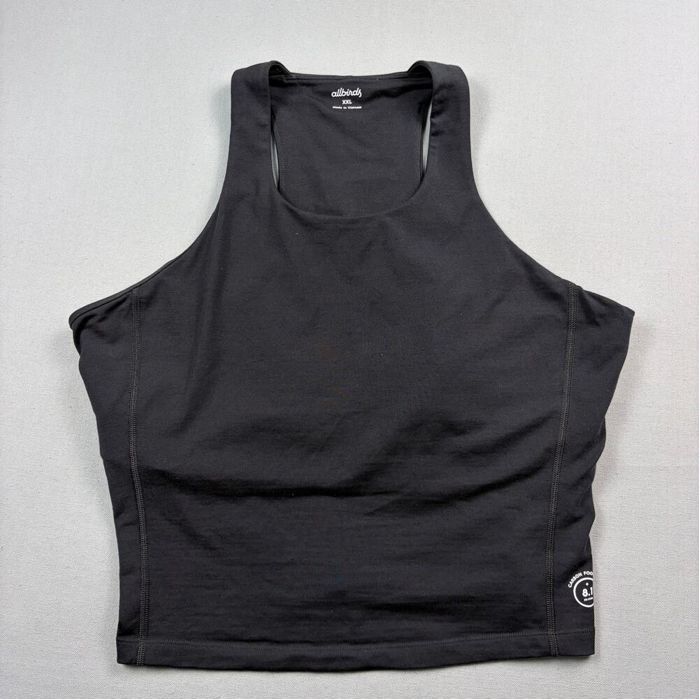 Allbirds Run Form Tanktop longline sports bra Womens XXL Black athleisure